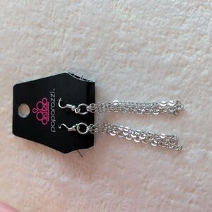 Paparazzi Silver Dangle Chain Earrings New